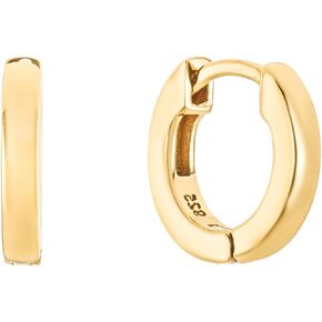 CAITLYNMINIMALIST Editors Huggie Classic Chunky Gold Mini Small Medium Hoop Earrings for Women Sterling Silver ∙ 18K Plated Gold Jewelry Gift for Women