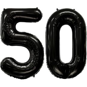50 Number Balloons Gold Big Giant Jumbo Huge Foil Mylar 50 Balloon Numbers for 50th Birthday Party Anniversary Events Decorations 40-inches
