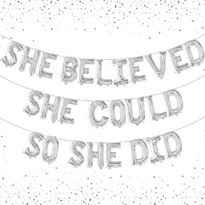 KatchOn, Purple She Believed She Could So She Did Balloons - 16 Inch | Congrats Balloons for Congratulations Decorations | Graduation Balloons Class of 2025 for Graduation Decorations Class of 2025