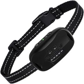 Rechargeable Smart Anti Bark Collar for Dogs, 7 Sensitivity Levels, Waterproof No Shock Bark Collar for Small/Medium/Large Dogs (Blue, Pink, Orange, Black) (Black)