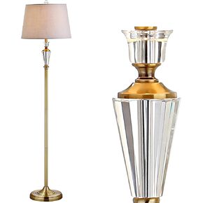 JONATHAN Y JYL2029A Harper 61" Crystal/Metal LED Floor Lamp Contemporary,Transitional,Traditional for Bedrooms, Living Room, Office, Reading, BrassGold/Clear