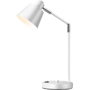 LED Desk Lamp with Dual USB Charging Ports, 100% Metal, 270° Swivel Arms, Soft White Light (3000K), Bedside Reading Lamp, Home Office Lamp(Golden)