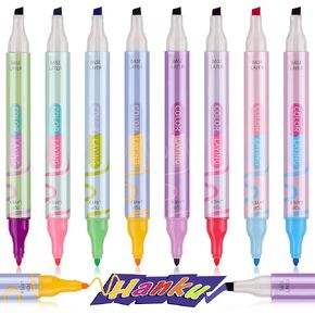 Color Layering Double Sided Markers,16pcs 32Colors Dual Tip Magic Markers,Broad and Fine Tips,Color Changing washable markers,Dry-Quickly Non-Toxic Markers for Bullet Journal,Coloring books