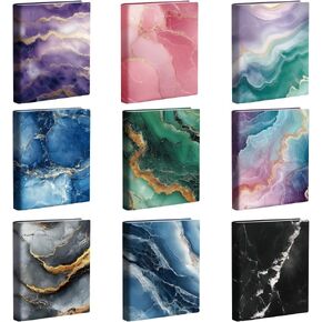 Book Covers, 9 Pack Stretchable Book Sox Marble Book Sleeve Covers Protective Textbook Covers Fabric Book Sox for Hardcover up to 9" x 11" Paperback Book Cover Suitable for Most Books