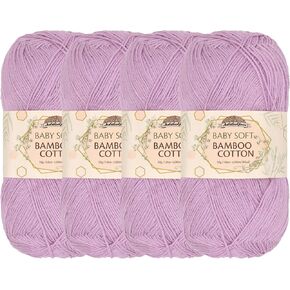 JubileeYarn Baby Soft Bamboo Cotton Yarn - 50g/Skein - Cotton White - 4 Skeins