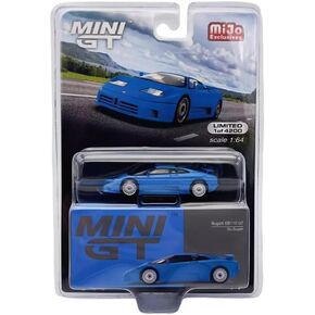 True Scale Miniatures Model Car Compatible with Bugatti EB110 GT Blu Bugatti 1/64 Diecast Model Car Mini GT MGT00644