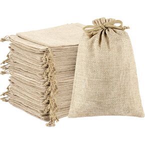 ANPHSIN 75 Pcs Small Burlap Gift Bags with Drawstring - 5.4" x 3.7" Burlap Favor Sacks, Mini Gift Wrapping Bags for Wedding Baby Shower Classmates Festival Party Favors, DIY Craft