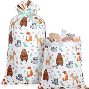 Ctosree 2 Pcs 70" x 40" Extra Large Jumbo Gift Bag Animal Plastic Giant Gift Bags Oversized Gift Wrapping Bags with 2 Rolls Ribbons for Birthday Party Baby Shower Favor Holiday Supplies