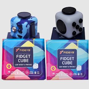 2pcs cube تململ لعبة تخفيف الإجهاد للبالغين والأطفال ، لعبة حسية ناعمة وهادئة للقلق والتركيز وفكرة ADHD [Camo+LGB] [2pcs]