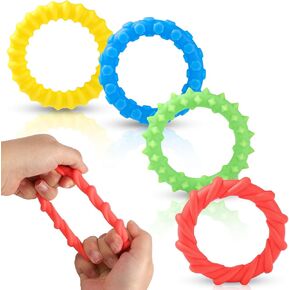 4 Pcs Bracelet Toy for Toddler, Calming Sensory Toys Sensory Rings for Kids Texture Sensory Toys Stretchy Sensory Bracelets for Toddler Calm Down Stress Relaxing Toy