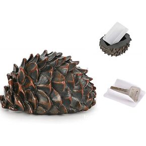Hide A Key in Plain Sight in a Real Looking Rock/Stone, Holds Standard Sized Spare Keys Stone Diversion Safe (Pine Nut)