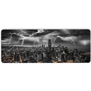 Philadelphia Desk Pad, City Mouse Pad Non-Slip Desk Mat for Keyboard, Mousepad with Anti-Slip Rubber Base and Seamed Edges, 31.5 X 11.8 Inch, 3mm Thick, Keyboard Pad for Work, Game