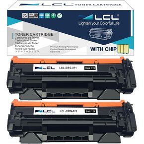 LCL Compatible Toner Cartridge (Indicate Toner Level) Replacement for Canon 071 CRG071 CRG-071 5645C001 i-SENSYS LBP122dw MF272dw MF275dw LBP120 MF270 LBP122 MF273dw Support for Fax (2-Pack Black)