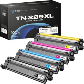 Quark TN229XL TN229 Toner Cartridges (with Chip) High Yield Compatible with TN-229 TN-229XL TN-229XXL for MFC-L3780CDW HL-L3280CDW HL-L3220CDW MFC-L3720CDW HL-L3295CDW Printers (4 Pack,B/C/M/Y)