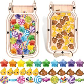 2 PCS Mason Reward Jar for Kids Bulletin Board Board Carward Chart for Kild