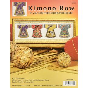 Design Works Crafts 2377 Kimono Row Counted Cross Stitch Kit, 9" x 26"