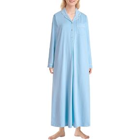 Latuza Women's Petite Nightgown Long Sleeve Soft Cotton