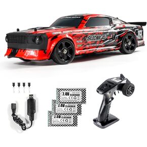 GoolRC 2103 RC Drift Car with Gyro, 1:14 Scale Remote Control Car, 4WD 35KM/H High Speed RC Racing Car, 2.4GHz Electric Sport Drifting RC Cars with LED Lights & 2 Batteries for Kids and Adults