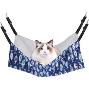 Cat Hammock Bed for Cage - 22x18 inch Adjustable Hanging Cat Bed Reversible Cat hammocks for Indoor Cats, Soft Cat Perch, Sleeping and Resting Sleepy Pad for Kitten Ferret Puppy or Small Pet