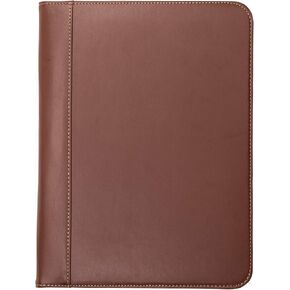 Samsill Contrast Stitch Faux-Leather Padfolio, Business Portfolio for Men and Women, Resume Document Organizer with 8.5 x 11 Inch Writing Pad, Black in Kuwait