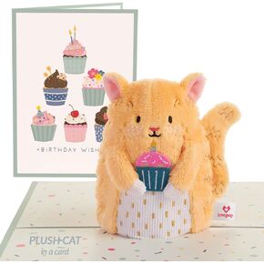 بطاقة Lovepop Plushpop Soft Animal Pop -up لها وله - بطاقة تحية كل يوم ثلاثي الأبعاد للأولاد والبنات والرجال والنساء - Love You - 6 "× 8" بطاقة - بني