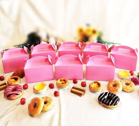 YUYNLEP 24 Packs Pink Treat Boxes Party Favor Boxes Goodie Gable Boxes Paper Box for Girls Unicorn Theme Birthday Party Gift Giving Baby Shower 5.9 x 3.5 x 3.5 Inches in Saudi Arabia
