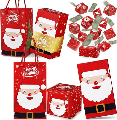 Kosiz Christmas Exploding Gift Box Set of 2 Exploding Pop Gift Box for Money Pop Gift Box Explosion Money Gift Boxes for Cash Birthday Xmas Relatives Friends Women Men Kids Gift (Santa Claus) in Saudi Arabia