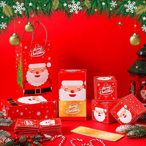 Kosiz Christmas Exploding Gift Box Set of 2 Exploding Pop Gift Box for Money Pop Gift Box Explosion Money Gift Boxes for Cash Birthday Xmas Relatives Friends Women Men Kids Gift (Santa Claus) in Saudi Arabia