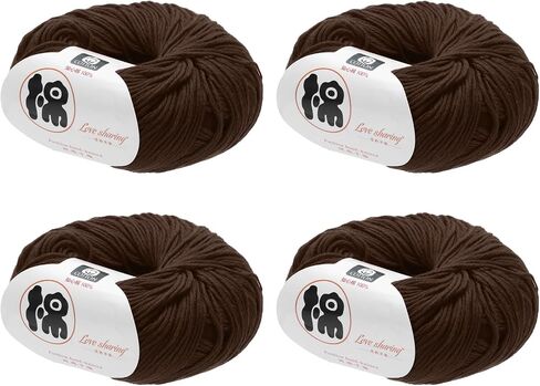 Cotton Yarn,100% Cotton Soft Knitting Yarn [for Hand DIY Bag Cushion Crocheting Knitting Projects Home Decor], -4 Skeins/4×218yards/4×4.54oz/Yellow in Kuwait