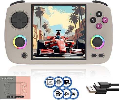 RG CubeXX Handheld Game Console 3.95-in 720*720 IPS OCA 1:1 Screen 3800mAh H700 Opensource System rgcubexx Black in Saudi Arabia