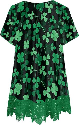 Plus Size Tunic Tops for Women Blouses Shirt Loose Fit Lace Extender Short Sleeve Halloween in Kuwait