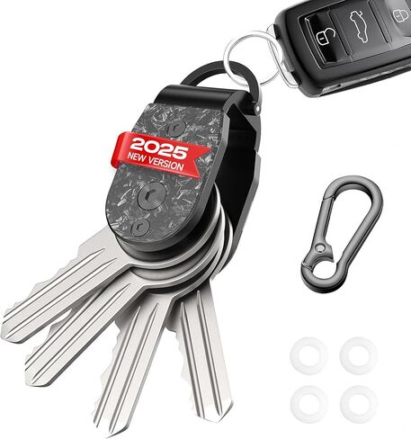 QEG Key Organizer,Keyholder Keychain, Compact Metal Key Case, Minimalist Innovative Key Fob,Key Organiser, Keychain For Men,Holds 2-6keys(Black texture) in Saudi Arabia