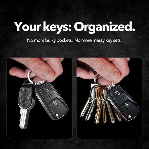QEG Key Organizer,Keyholder Keychain, Compact Metal Key Case, Minimalist Innovative Key Fob,Key Organiser, Keychain For Men,Holds 2-6keys(Black texture) in Saudi Arabia