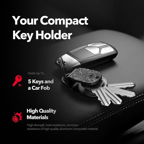 QEG Key Organizer,Keyholder Keychain, Compact Metal Key Case, Minimalist Innovative Key Fob,Key Organiser, Keychain For Men,Holds 2-6keys(Black texture) in Saudi Arabia