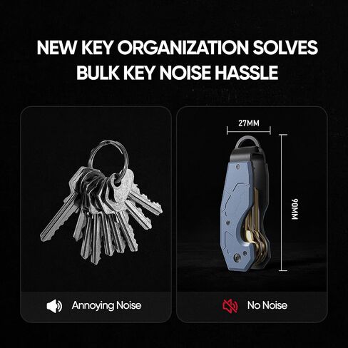QEG Key Organizer,Keyholder Keychain, Compact Metal Key Case, Minimalist Innovative Key Fob,Key Organiser, Keychain For Men,Holds 2-6keys(Black texture) in Saudi Arabia