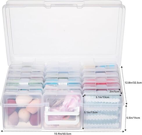 Plastic Storage Box Arts & Crafts Storage Boxes & Organizers With Large Storage Box Small Rectangular Plastic Container For Craft Storage (18 Pack Small -Color) in Saudi Arabia