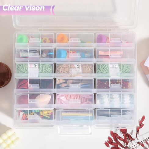 Plastic Storage Box Arts & Crafts Storage Boxes & Organizers With Large Storage Box Small Rectangular Plastic Container For Craft Storage (18 Pack Small -Color) in Saudi Arabia
