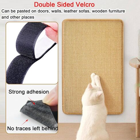 Cat Scratching Mat,15.7"x11.8" Sisal Cat Scratcher Mat Wall Cat Scratch Mat Wall Scratcher for Indoor Cats, Cat Scratching Board (Natural Color) in Saudi Arabia