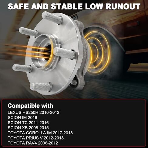 زوج 515160 مجموعة محور العجلة الأمامية متوافقة مع كاديلاك إسكاليد ESV XTS، لسيارة تشيفي سيلفرادو 1500 سوبربان تاهو 2015-2020، لسيارة جي إم سي سييرا 1500 2014-2018 يوكون/يوكون XL، 6 عروات مع ABS in Kuwait