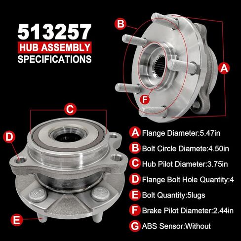 زوج 515160 مجموعة محور العجلة الأمامية متوافقة مع كاديلاك إسكاليد ESV XTS، لسيارة تشيفي سيلفرادو 1500 سوبربان تاهو 2015-2020، لسيارة جي إم سي سييرا 1500 2014-2018 يوكون/يوكون XL، 6 عروات مع ABS in Kuwait