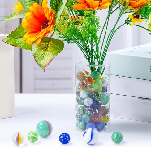 Shindel 125PCS Marbles Games for Kids, Assorted Size Glass Marbles Bulks for Run Games Home Decoration in Saudi Arabia