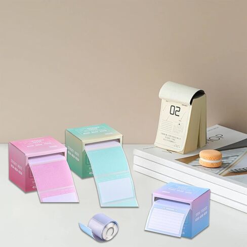 4 Pack Pull-Out Full Adhesive Sticky Notes Roll Tape 1024 Sheets 8 Patterns, 1.8 x 2.5 Inch Cute Sticky Note Pads, Colorful Self-Stick Memo Paper Pad Label Stickers for Writing, 4 Colors in Saudi Arabia