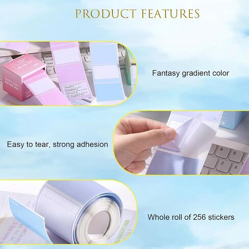 4 Pack Pull-Out Full Adhesive Sticky Notes Roll Tape 1024 Sheets 8 Patterns, 1.8 x 2.5 Inch Cute Sticky Note Pads, Colorful Self-Stick Memo Paper Pad Label Stickers for Writing, 4 Colors in Saudi Arabia