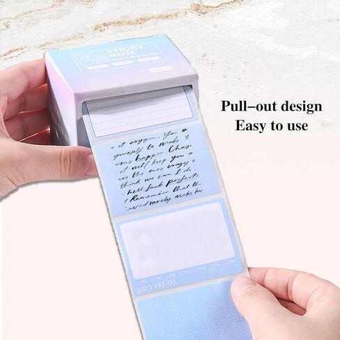 4 Pack Pull-Out Full Adhesive Sticky Notes Roll Tape 1024 Sheets 8 Patterns, 1.8 x 2.5 Inch Cute Sticky Note Pads, Colorful Self-Stick Memo Paper Pad Label Stickers for Writing, 4 Colors in Saudi Arabia