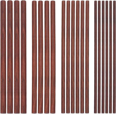 OLYCRFAT 18Pcs 4 Size Walnut Dowel Rods 11.8 Inch Long Dowel Rods Wood Sticks 6/7.6/10/11.7mm Dia Unfinished Round Sticks Wooden Carving Blocks for Building Model Macrame DIY Craft - Coconut Brown in Saudi Arabia