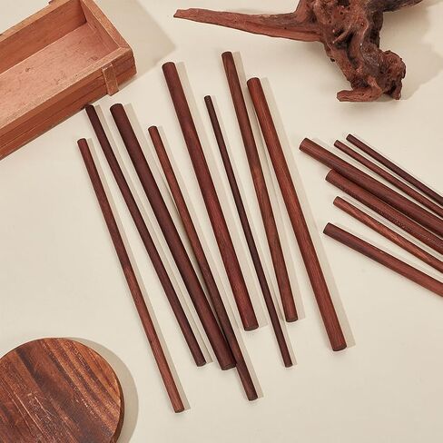 OLYCRFAT 18Pcs 4 Size Walnut Dowel Rods 11.8 Inch Long Dowel Rods Wood Sticks 6/7.6/10/11.7mm Dia Unfinished Round Sticks Wooden Carving Blocks for Building Model Macrame DIY Craft - Coconut Brown in Saudi Arabia