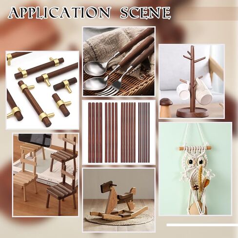 OLYCRFAT 18Pcs 4 Size Walnut Dowel Rods 11.8 Inch Long Dowel Rods Wood Sticks 6/7.6/10/11.7mm Dia Unfinished Round Sticks Wooden Carving Blocks for Building Model Macrame DIY Craft - Coconut Brown in Saudi Arabia