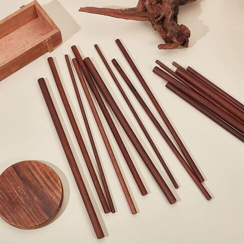 OLYCRFAT 18Pcs 4 Size Walnut Dowel Rods 11.8 Inch Long Dowel Rods Wood Sticks 6/7.6/10/11.7mm Dia Unfinished Round Sticks Wooden Carving Blocks for Building Model Macrame DIY Craft - Coconut Brown in Saudi Arabia