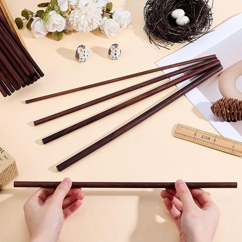 OLYCRFAT 18Pcs 4 Size Walnut Dowel Rods 11.8 Inch Long Dowel Rods Wood Sticks 6/7.6/10/11.7mm Dia Unfinished Round Sticks Wooden Carving Blocks for Building Model Macrame DIY Craft - Coconut Brown in Saudi Arabia