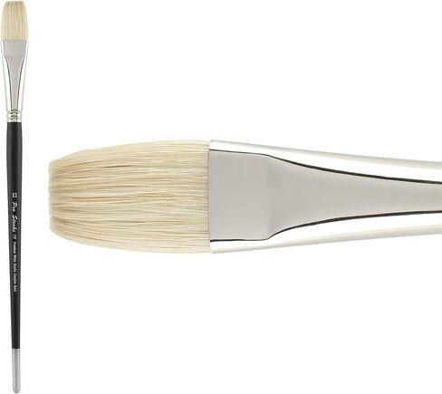 Creative Mark Mark Pro Stroke Premium White Chungking Hog Bristle Artist Paint Brush - مجموعة مسطحة من 5 - فرشاة شعرية طبيعية مع التحكم الكبير في الزيوت والألوان المائية والأكريليكات والألكينز والكازين in Kuwait